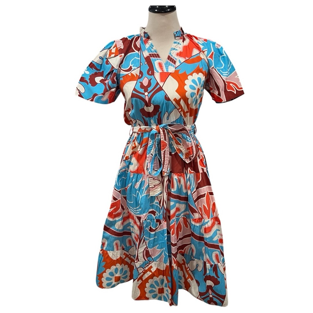Maude Vivante Yara Dress in Decorative Tiles Size Small